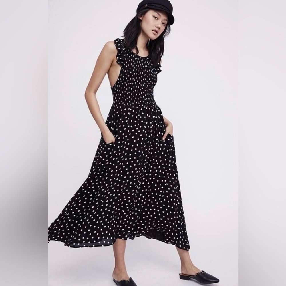 Free People Chambray Butterflies Midi Dress